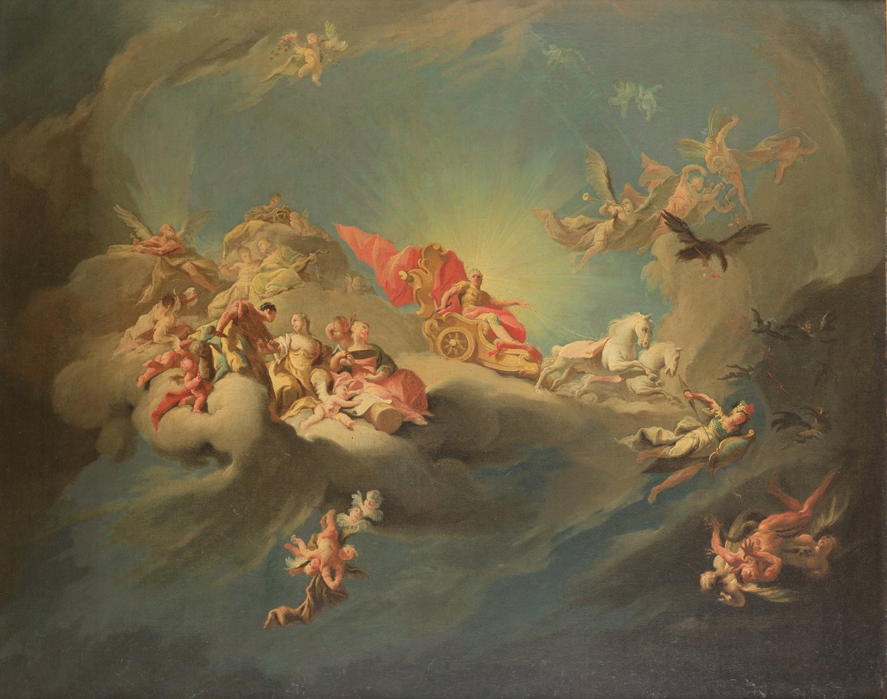 Apoteoza cesarza Karola VI (1685-1740) pod postacią Apolla autorstwa Paul Troger