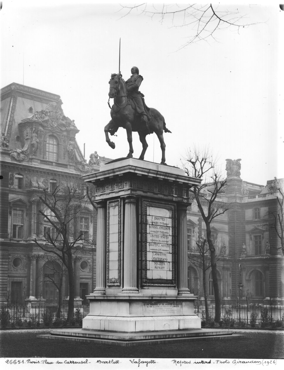 Pomnik poświęcony generałowi Lafayette (1757-1834) 1899-1907 (brąz) autorstwa Paul Wayland Bartlett