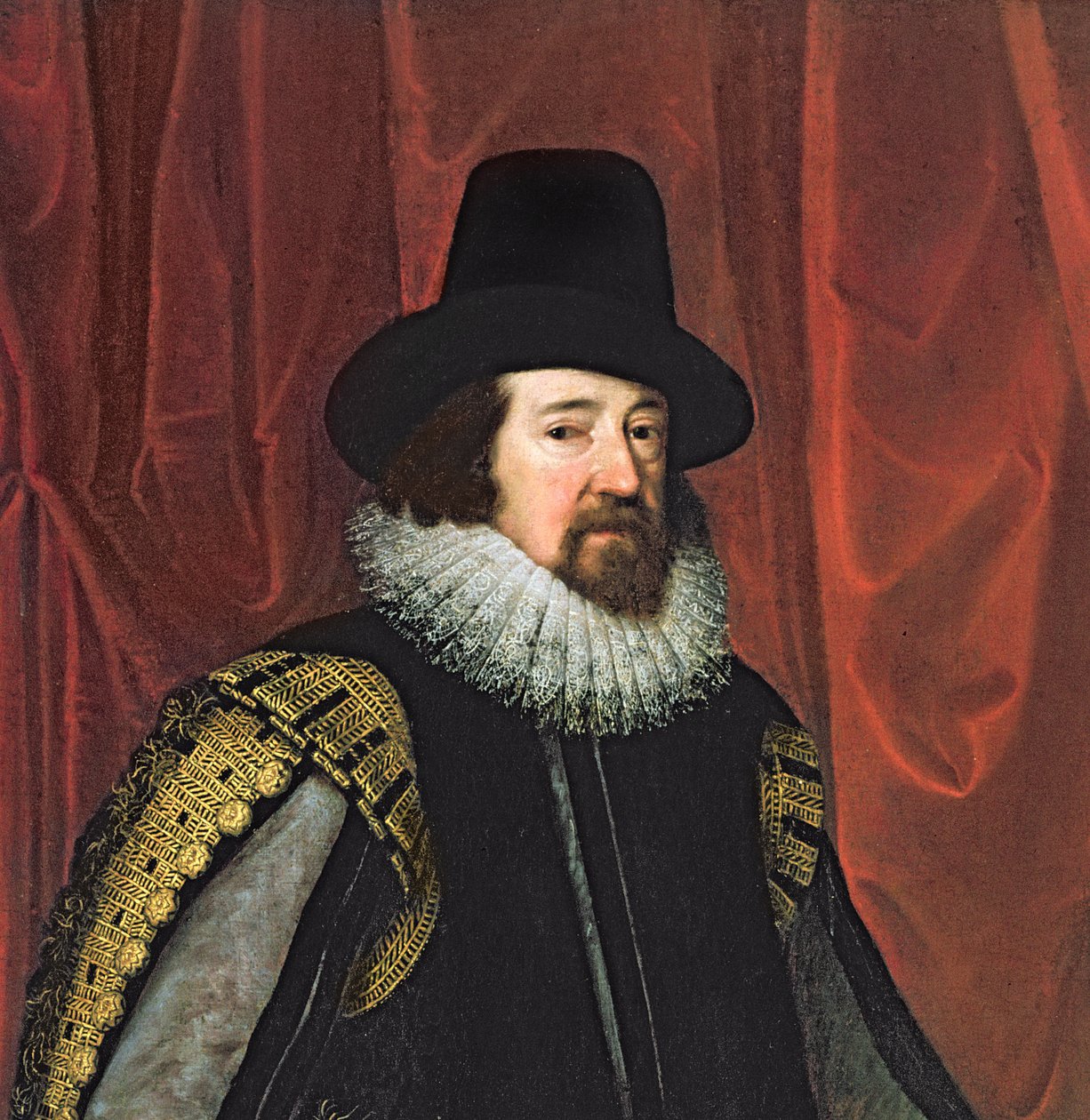 Sir Francis Bacon 1561-1626 Baron Verulam z Verulam, wicehrabia St. Albans olej na płótnie, detal z 242134 autorstwa Paul van Somer