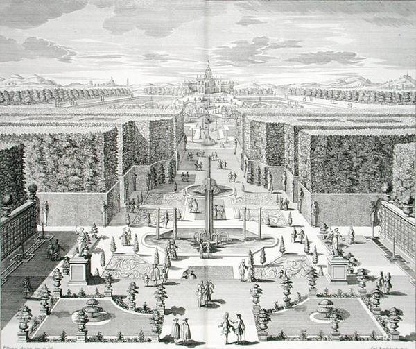 Ogrody wodne z "Furstlicher Baumeister", rycina autorstwa Karla Remsharda (1678-1735), wydana ok. 1711-16 (rycina) autorstwa Paul Decker