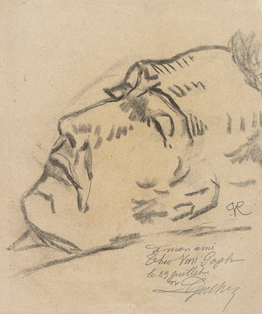 Vincent van Gogh (1853-1890) na łożu śmierci, rysunek Paula Ferdinanda van Ryssela (pseudonim Paula Gacheta) autorstwa Paul  Gachet