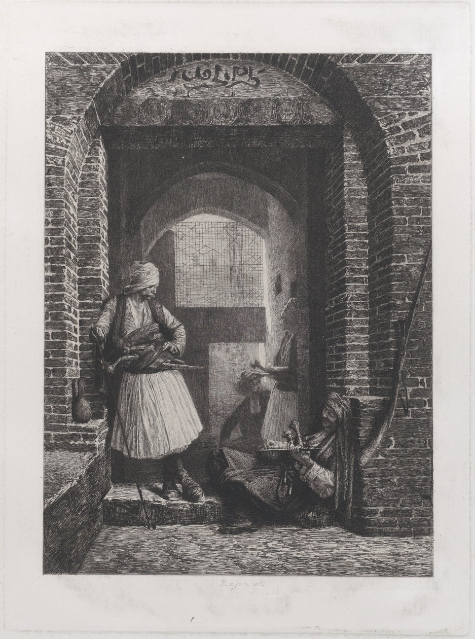 Wartownia Arnautów w Kairze, 1868., 1868. autorstwa Paul Adolphe Rajon