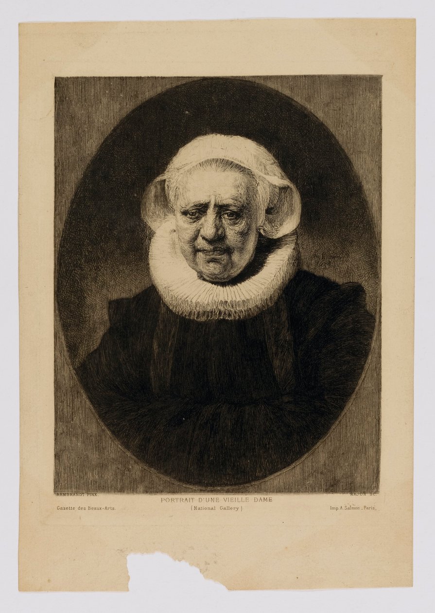 Portret starszej pani autorstwa Paul Adolphe Rajon