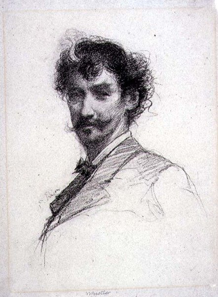 Portret Jamesa Abbotta McNeilla Whistlera (1834-1903) (fotograwiura) autorstwa Paul Adolphe Rajon