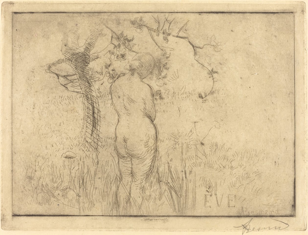 Ewa przed Jabłonią Ewa od tyłu przed jabłonią, 1892. autorstwa Paul Albert Besnard
