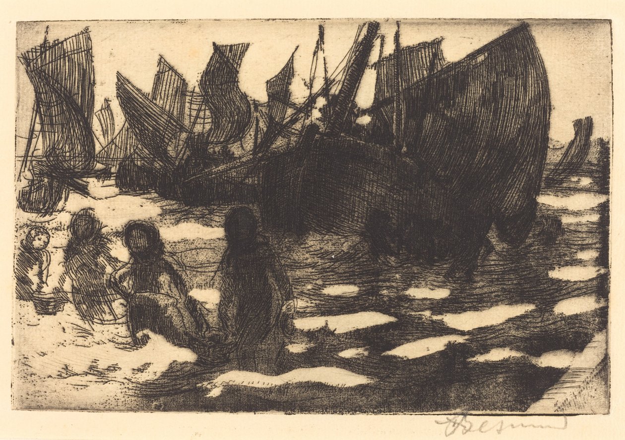 Małe łodzie rybackie Berck Petites Pêcheuses de Berck, 1897. autorstwa Paul Albert Besnard