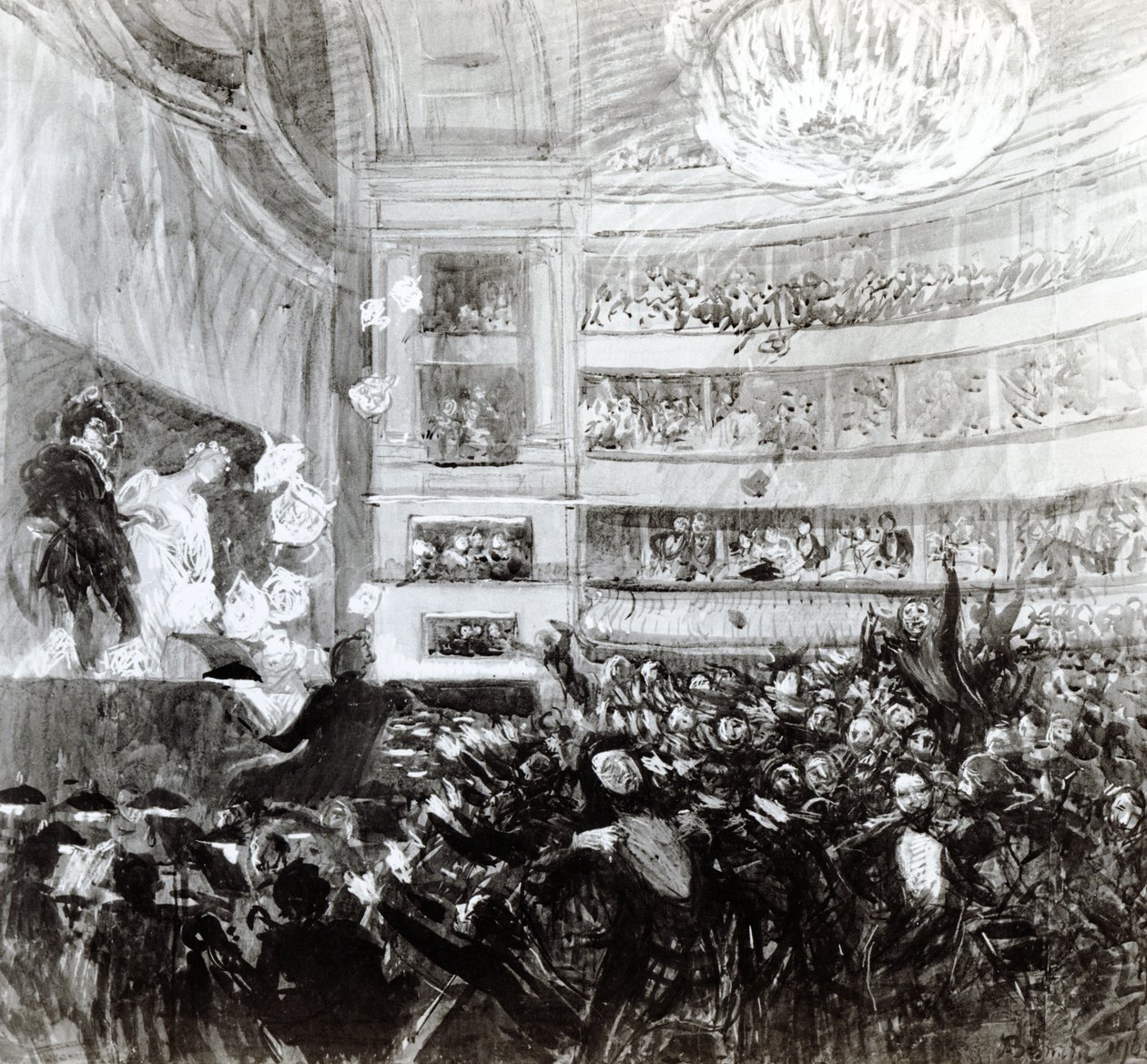 Bitwa pod Hernani w Comedie Francaise 25 lutego 1830, 1909 autorstwa Paul Albert Besnard