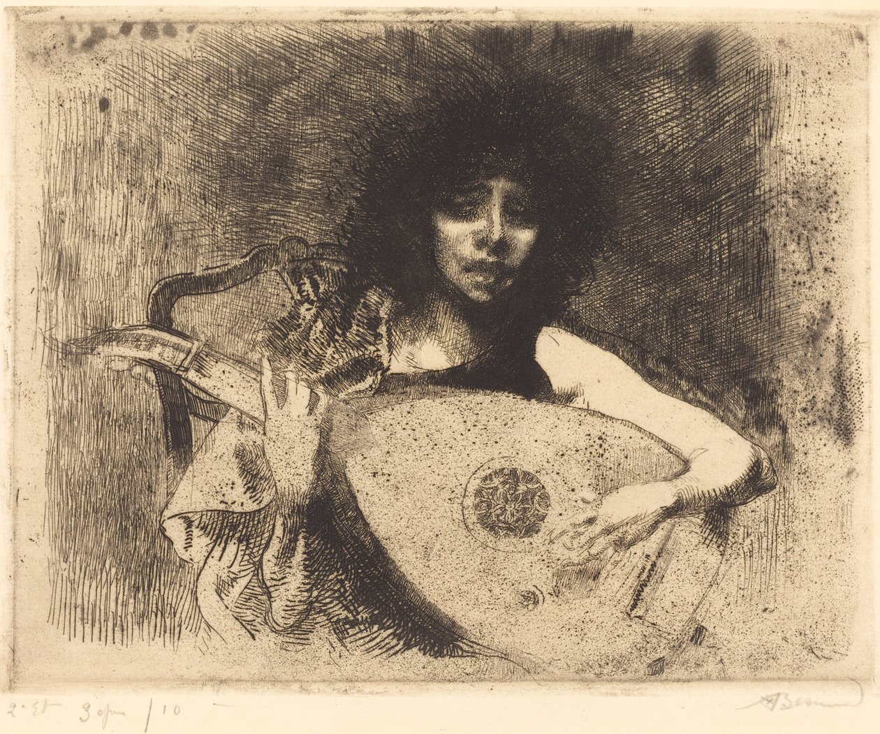 Lutniarz, 1922. autorstwa Paul Albert Besnard