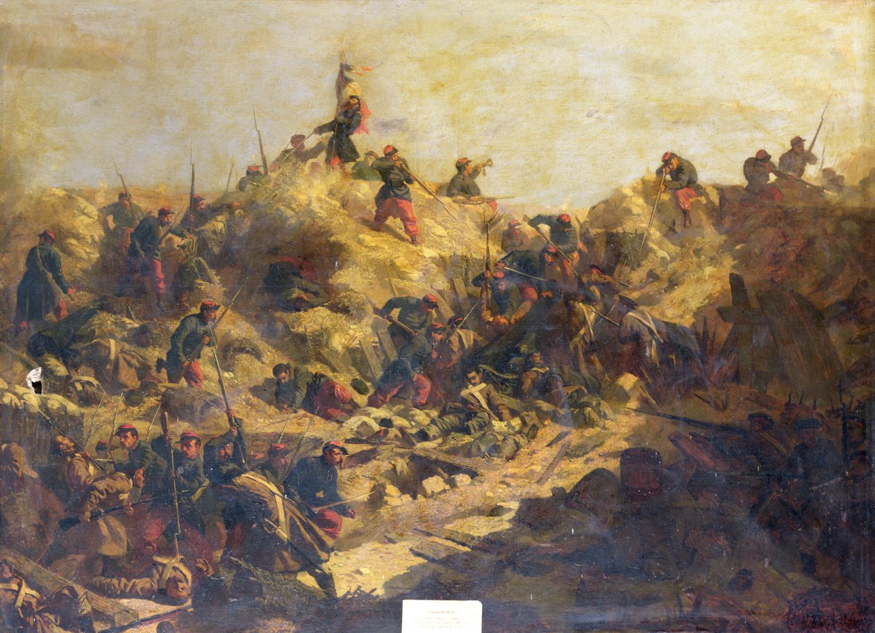 Zdobycie wzgórza Strategicznego podczas oblężenia Sewastopola i śmierci generała Branciona, 7 czerwca 1855 r. autorstwa Paul Alexandre Protais