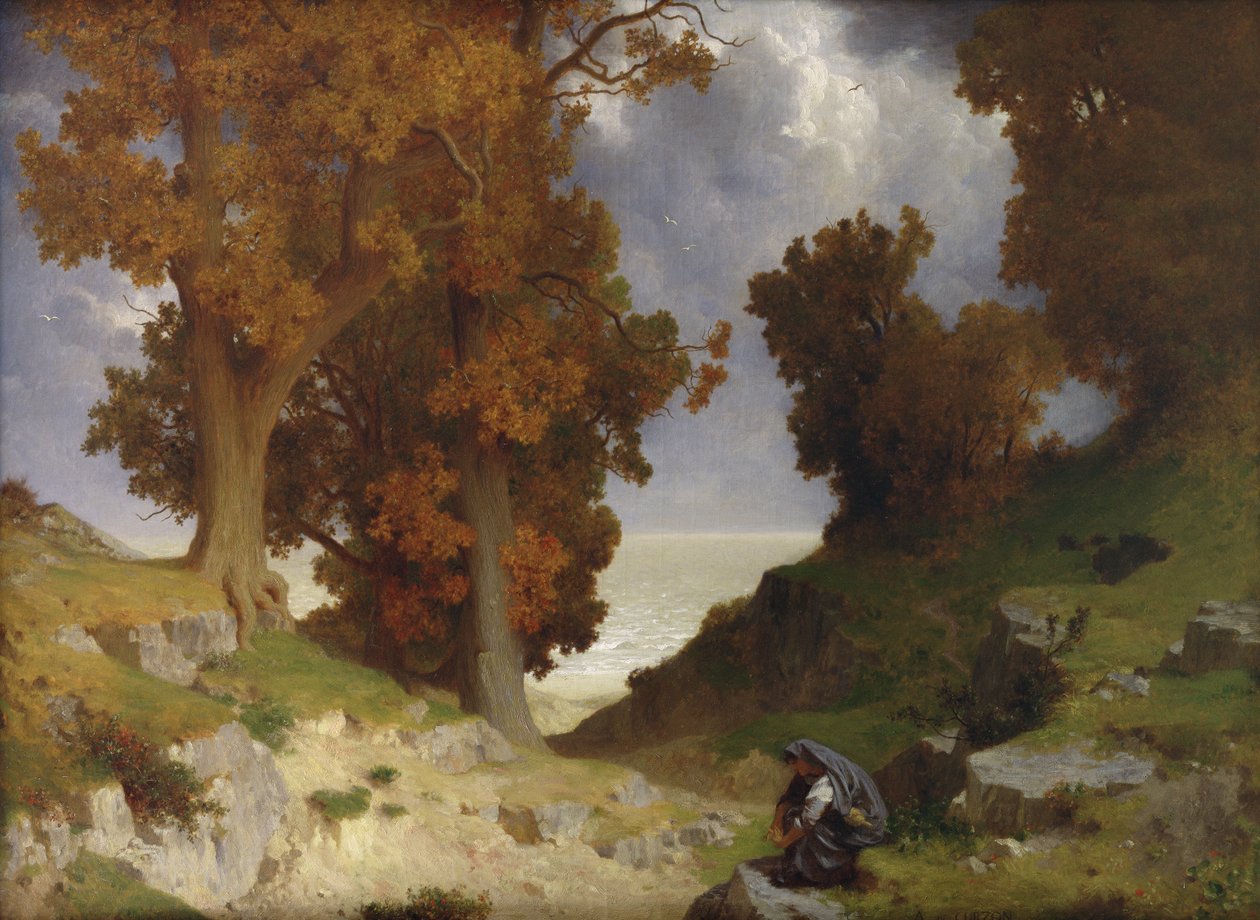 Pejzaż z postacią Clotho autorstwa Paul Alfred de Curzon