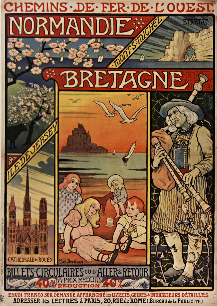 Koleje Zachodnie. Normandia, Bretania, 1900. autorstwa Paul Berthon