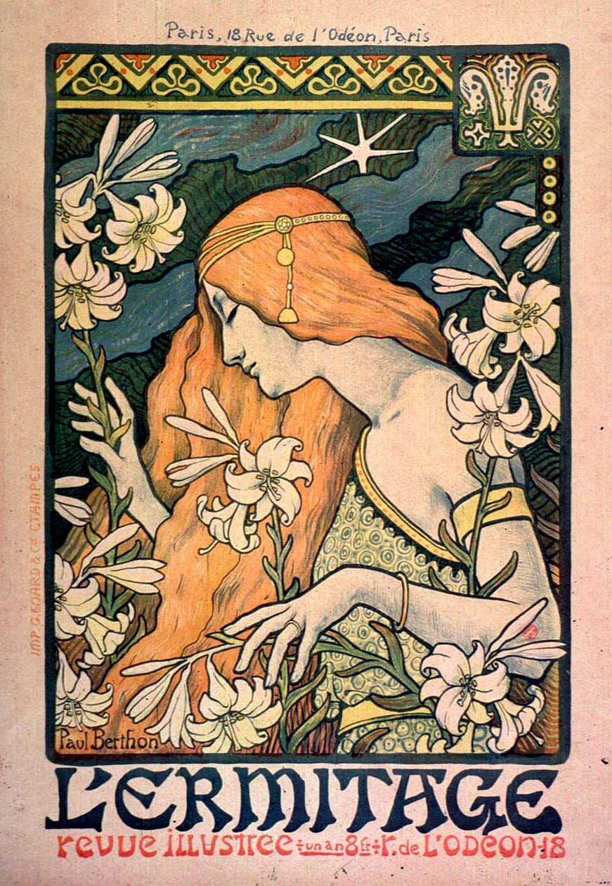 Ermitaż, magazyn ilustrowany, plakat, 1897. autorstwa Paul Berthon