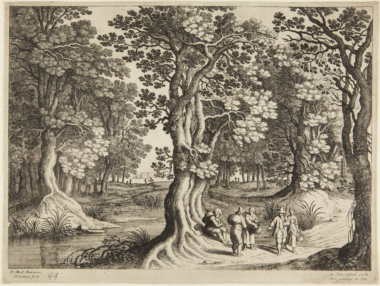 Las z pięcioma osobami autorstwa Paul Bril