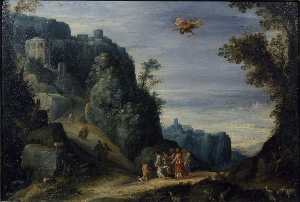 Merkury i Herse, ok. 1605 (olej na panelu miedzianym) autorstwa Paul Brill or Bril