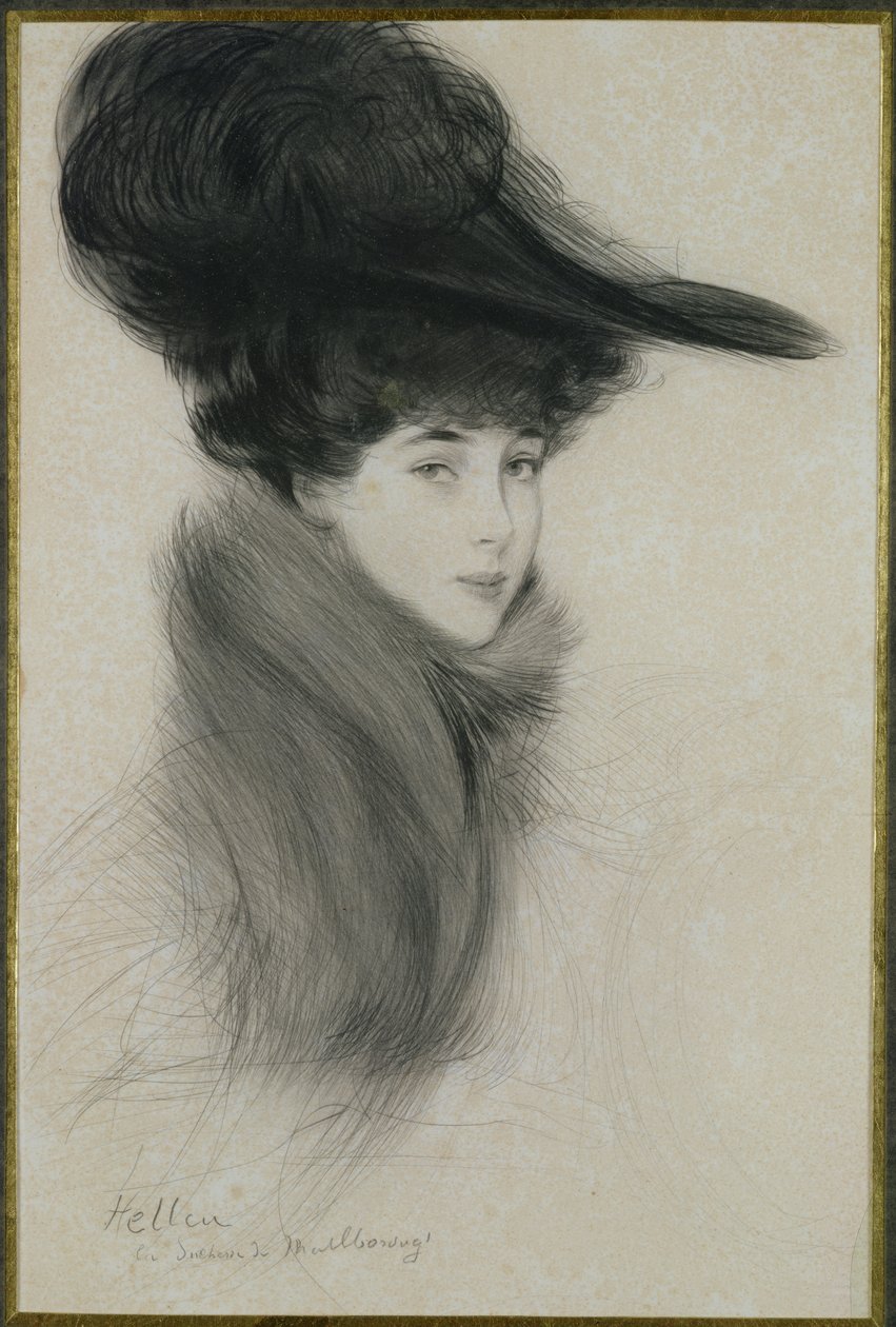 Consuelo Vanderbilt (1877-1964) księżna Marlborough, ok. 1901 (sucha igła) autorstwa Paul Cesar Helleu