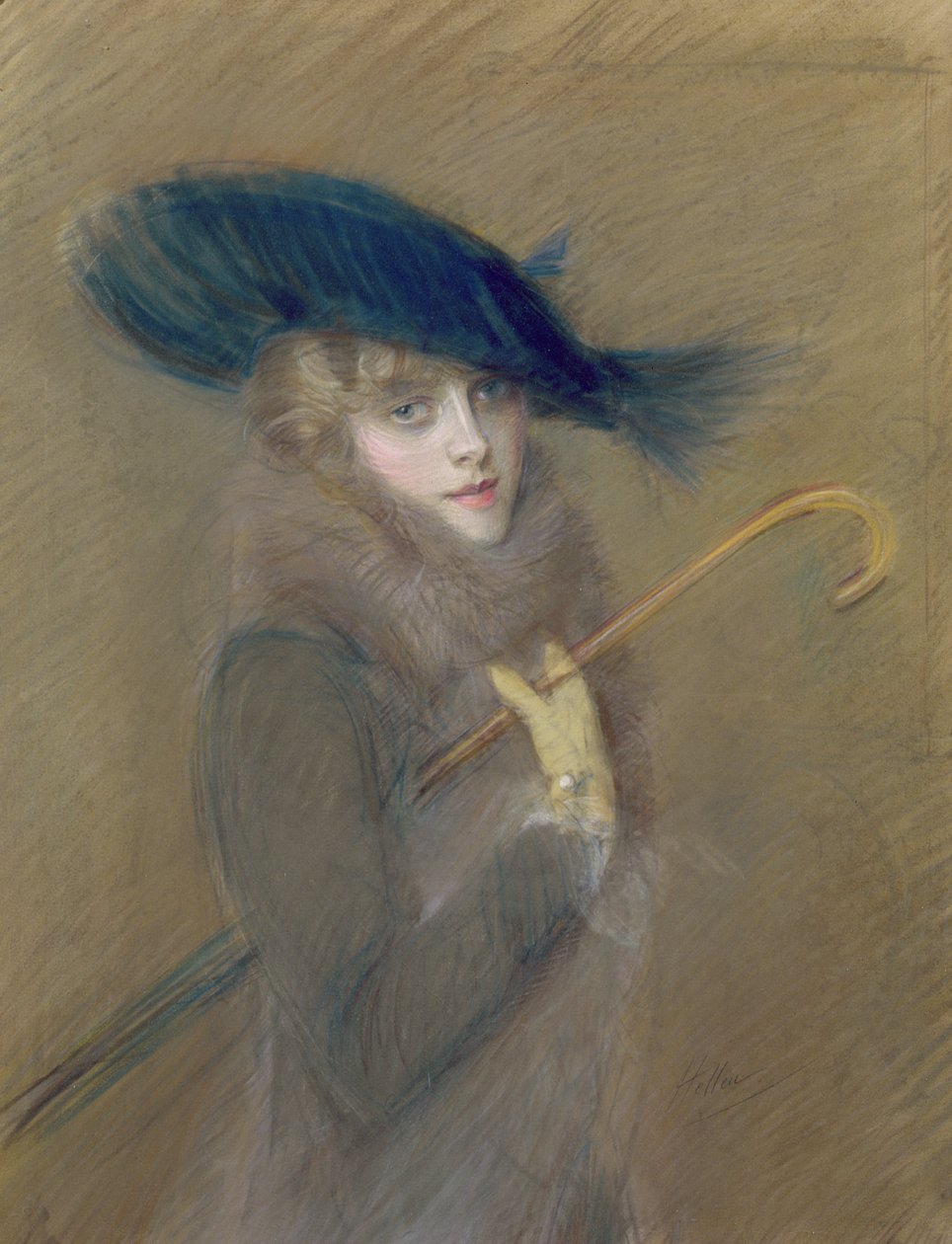 Elegancka Dama (pastel na papierze) autorstwa Paul Cesar Helleu