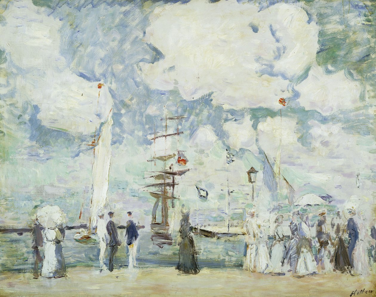 Wejście do portu w Deauville; Wejście do Basenu Deauville, autorstwa Paul Cesar Helleu