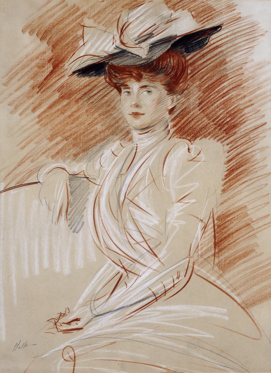 Madame Helleu w kapeluszu, autorstwa Paul Cesar Helleu