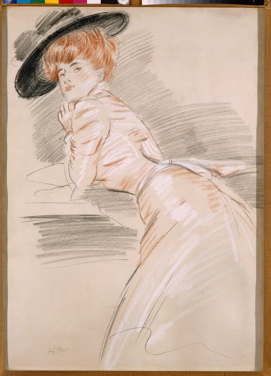 Madame Helleu w kapeluszu autorstwa Paul Cesar Helleu