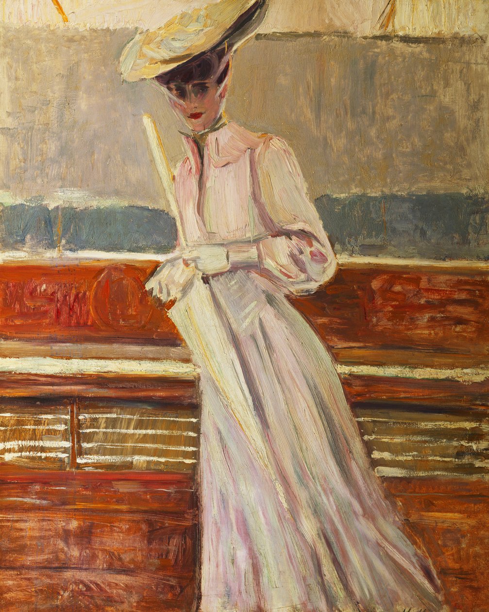 Madame Helleu na jachcie Etoile, ok. 1902 r. autorstwa Paul Cesar Helleu