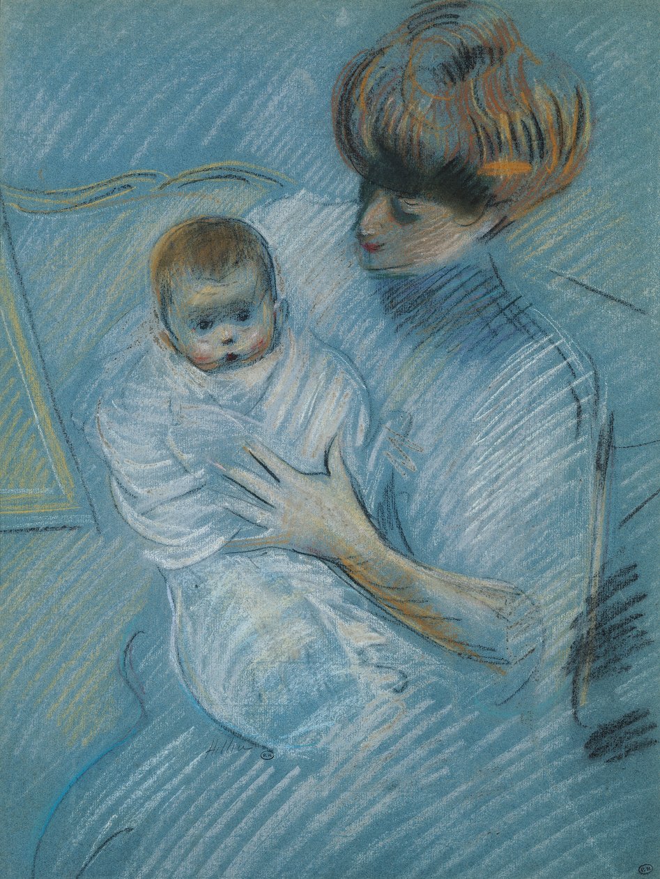 Macierzyństwo (pastel na papierze) autorstwa Paul Cesar Helleu