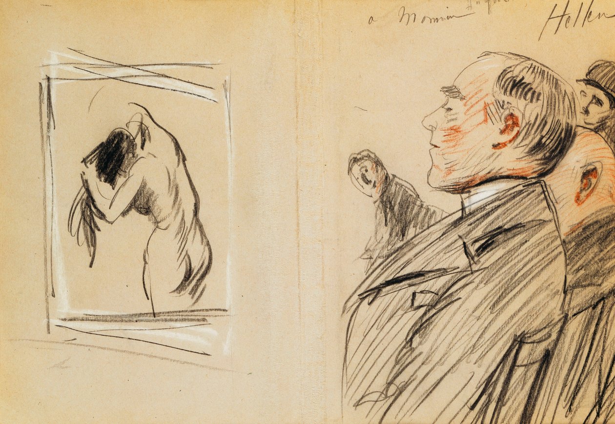 Monsieur Fiquet Podziwiając pastel Degas autorstwa Paul Cesar Helleu