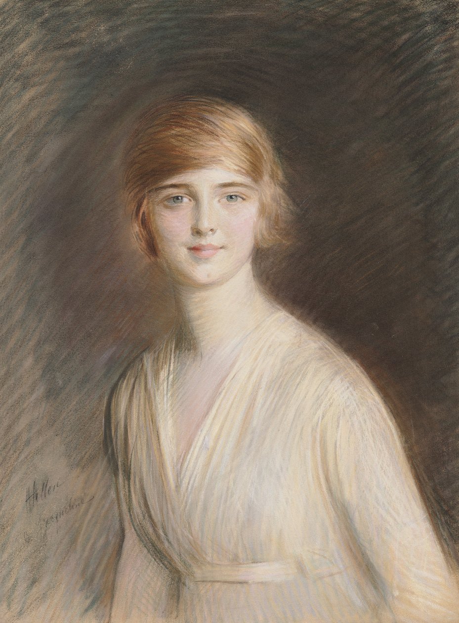 Portret Jacqueline (pastel na papierze) autorstwa Paul Cesar Helleu