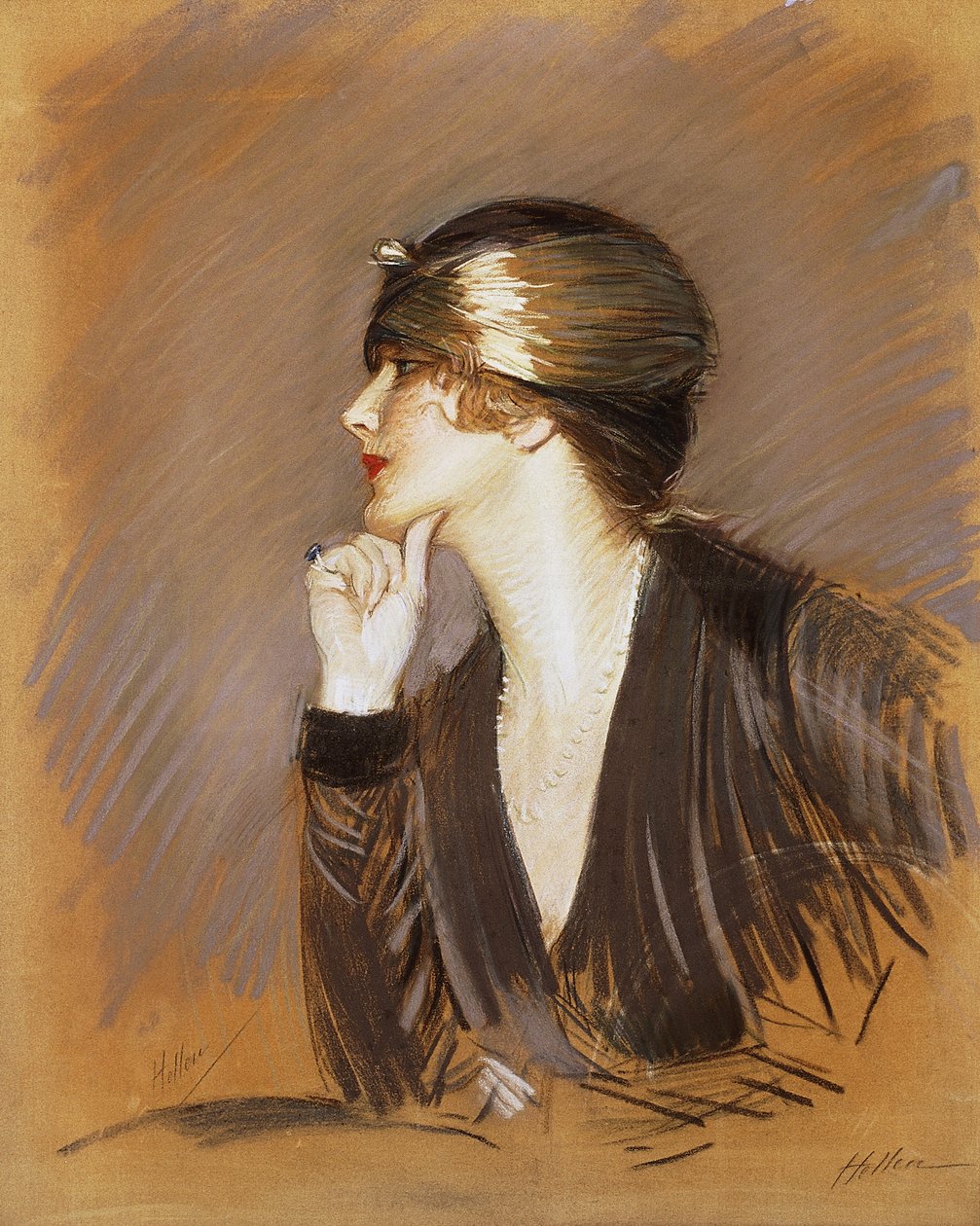 Portret Lucette, ok. 1913 autorstwa Paul Cesar Helleu
