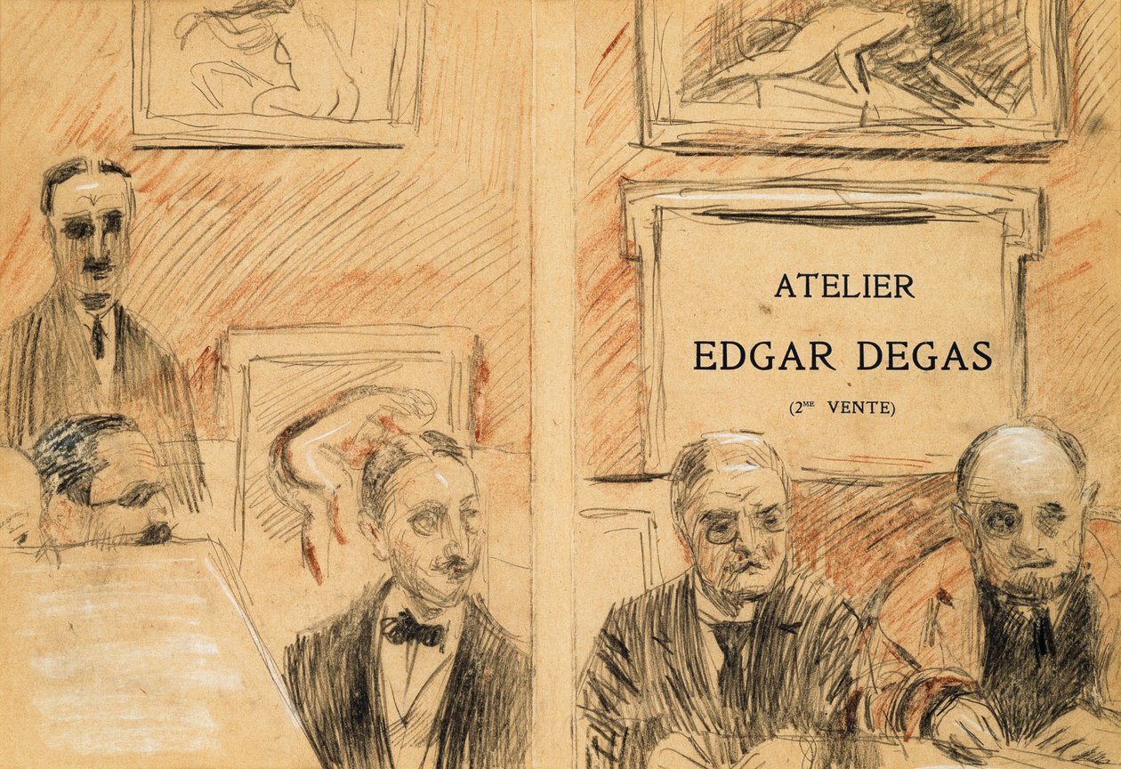 Licytatorzy na wyprzedaży studia Edgar Degas w grudniu 1918 r. autorstwa Paul Cesar Helleu