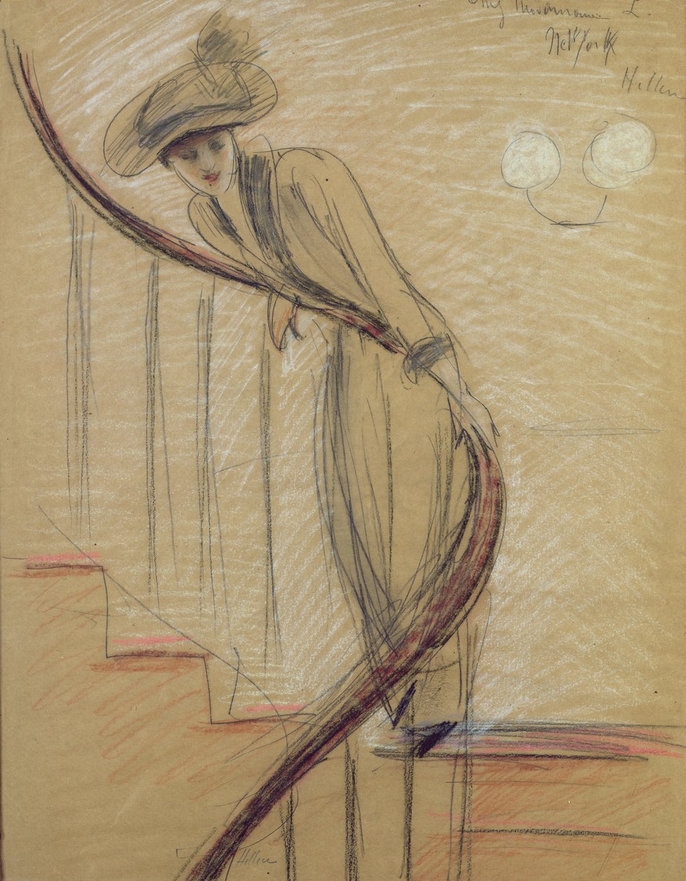 Schody (kredka na papierze) autorstwa Paul Cesar Helleu