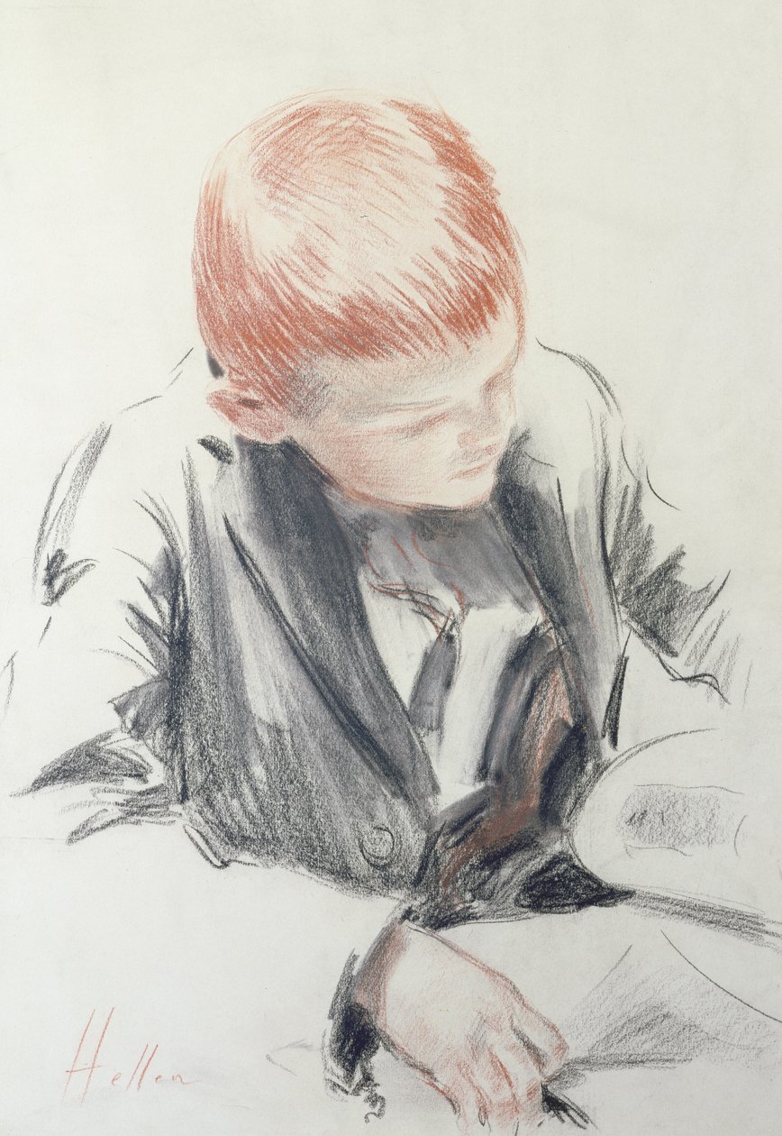 Młody koneser (czerwona i czarna kreda na papierze) autorstwa Paul Cesar Helleu