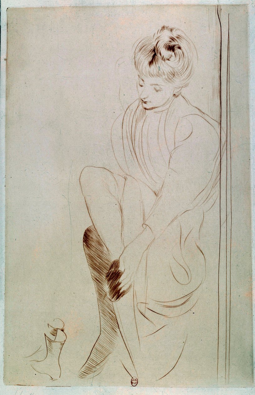 Młoda kobieta Rysunek a la sanguine Paul Helleu (1859-1927) XX-wieczny Paryż, B.N. autorstwa Paul Cesar Helleu