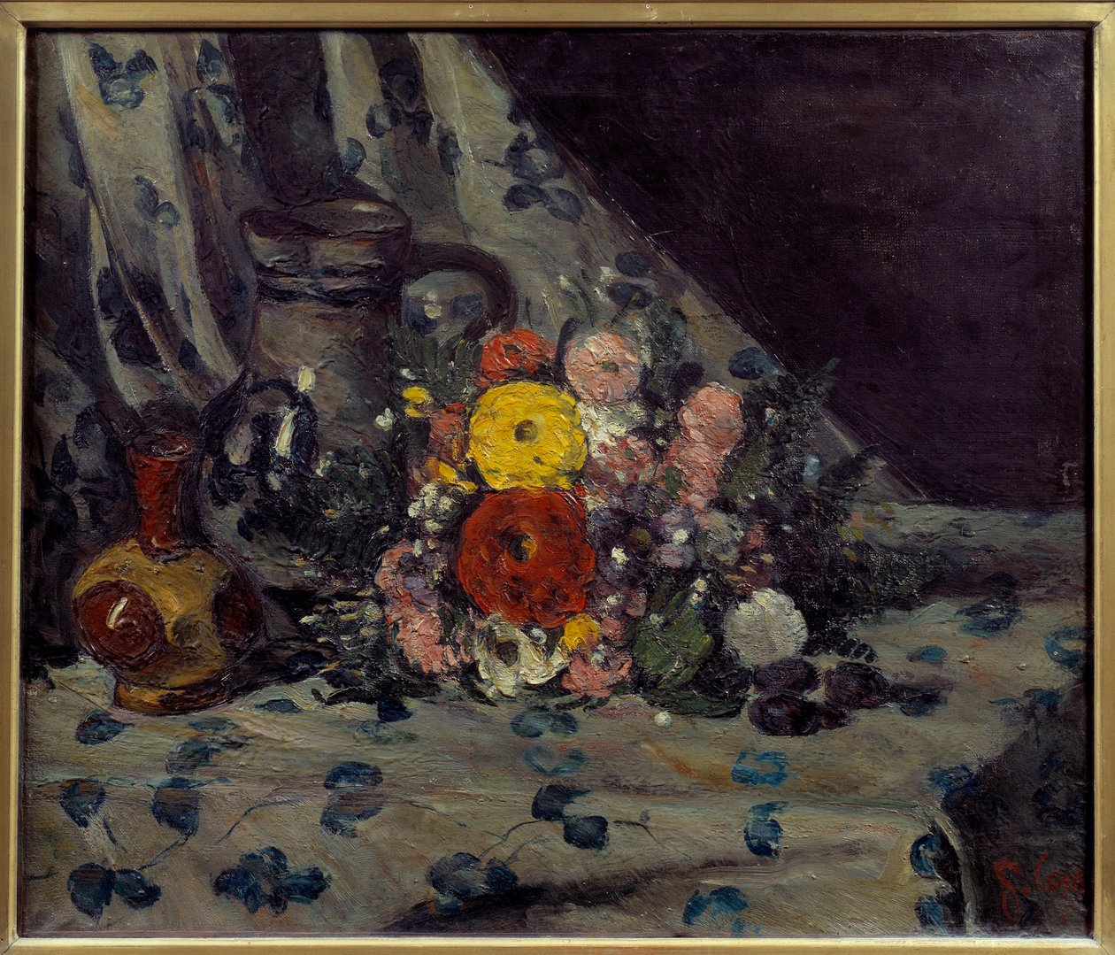 Bukiet z żółtą dalhią Obraz Paula Cezanne