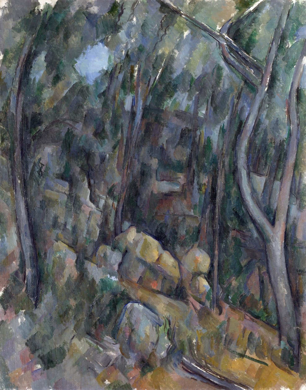 Na terenie Chateau Noir - Cezanne, Paul (1839-1906) Na terenie Chateau Noir Olej na płótnie um 1900-1904 National Gallery, Londyn 90,7x71,4 autorstwa Paul Cézanne