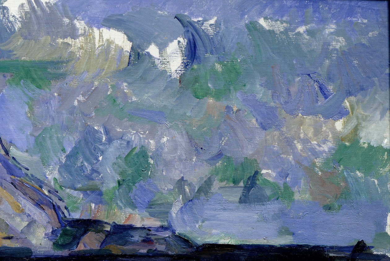 Szczegół nieba w „”La montagne Sainte Victoire””. Obraz Paula Cézanne