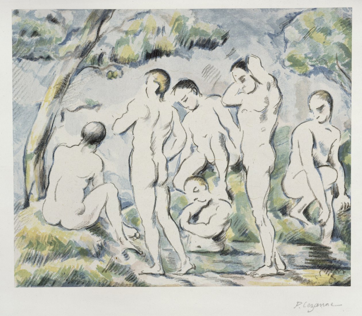 „Kąpiący się” (mały arkusz) autorstwa Paul Cézanne