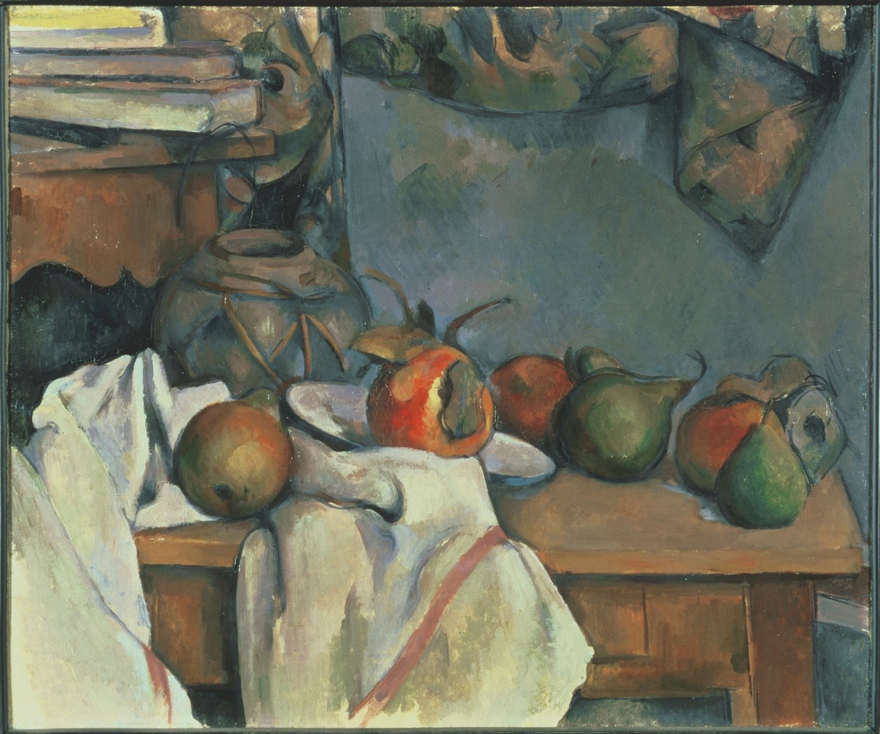 Garnkowiec z imbirem, granatem i gruszkami autorstwa Paul Cézanne