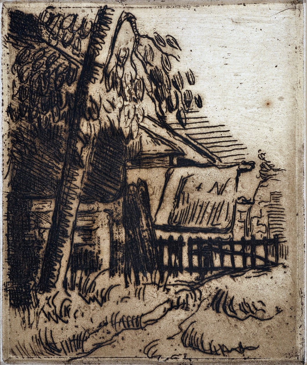 Dom w Auvers-sur-Oise (Auvers-sur-Oise). Grawerowanie Paula Cezanne