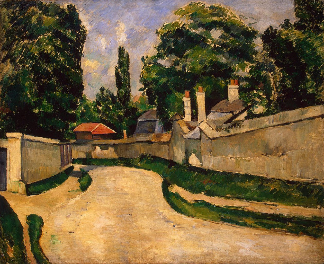 Domy wzdłuż drogi, ok. 1881 (olej na płótnie) autorstwa Paul Cézanne