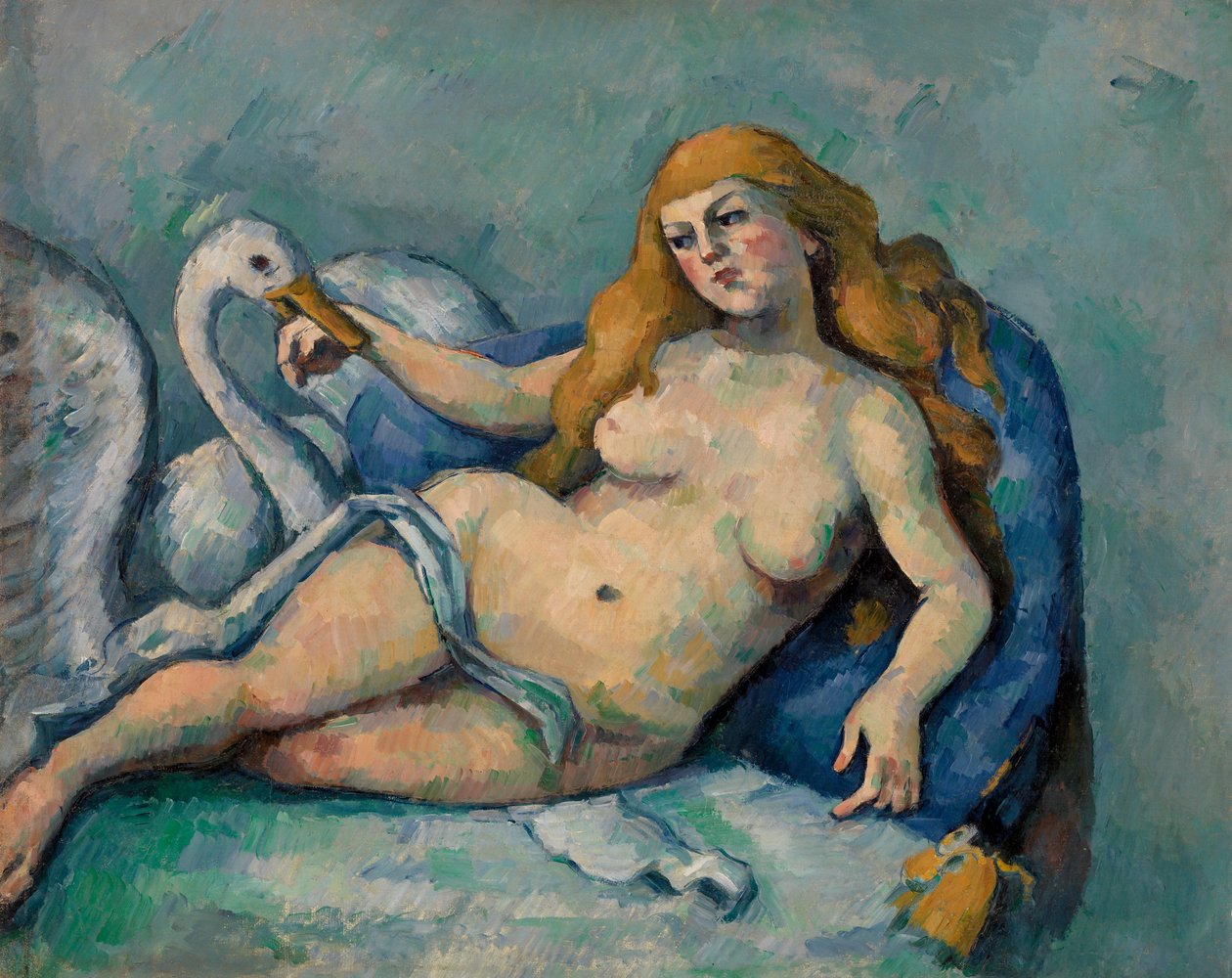 Leda i łabędź, ok.1880 (olej na płótnie) autorstwa Paul Cézanne