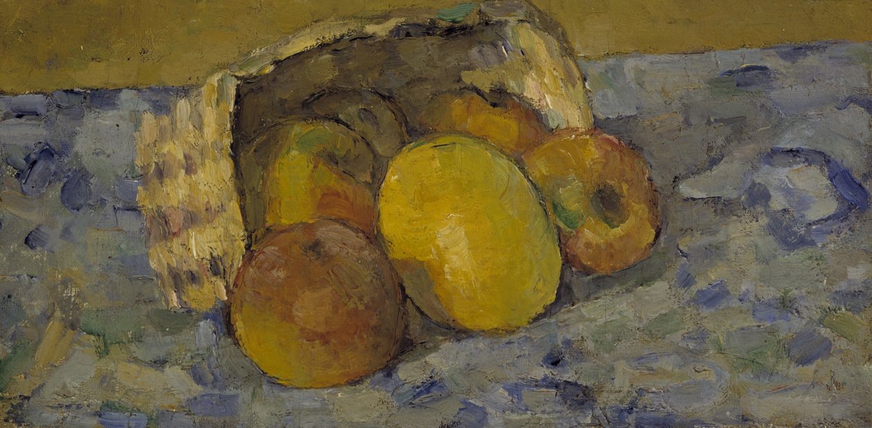 Przewrócony kosz z owocami, ok. 1877 (olej na płótnie) autorstwa Paul Cézanne