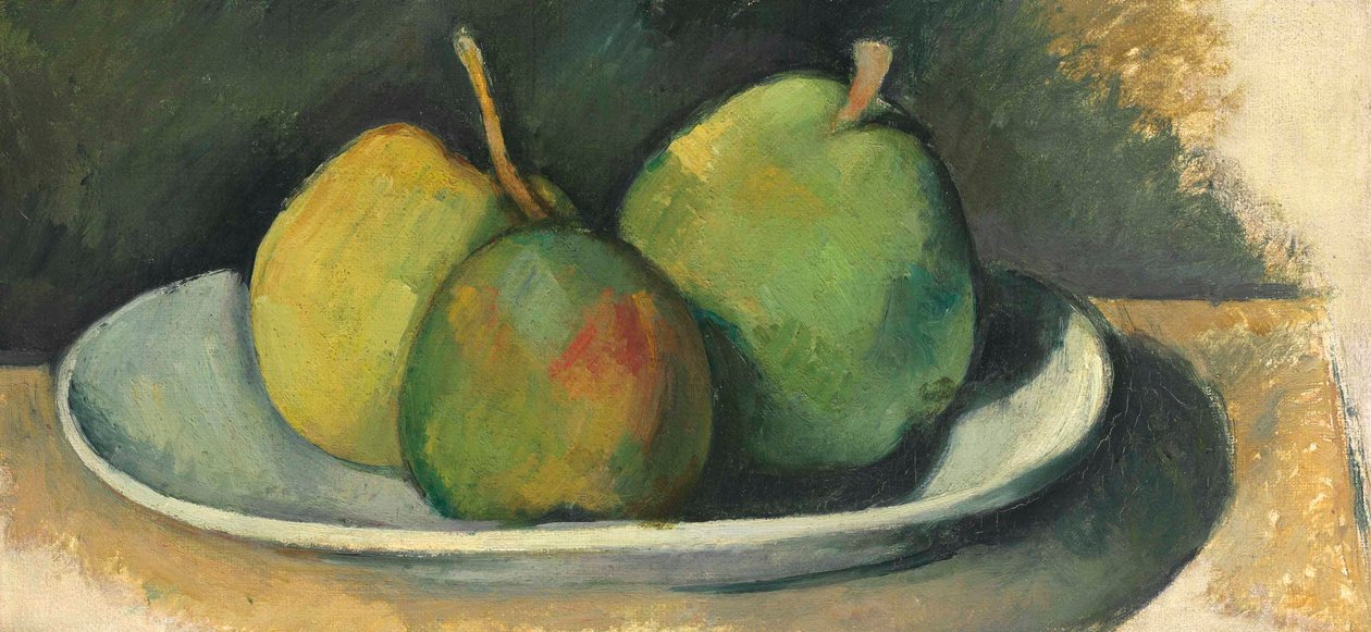 Gruszki na białym talerzu (olej na płótnie) autorstwa Paul Cézanne