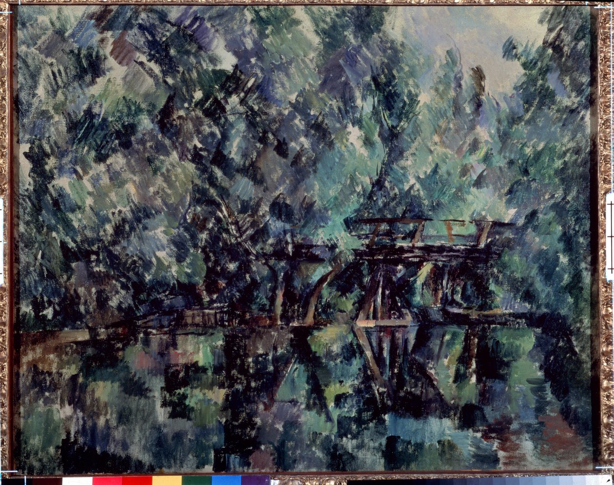 Most nad stawem. Obraz Paula Cezanne
