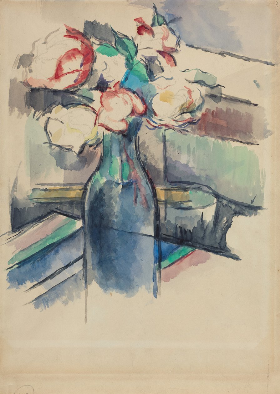 Rosen in einer Flasche autorstwa Paul Cézanne