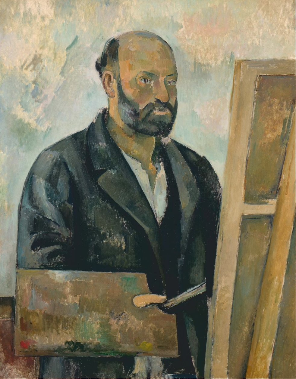 Autoportret z paletą, ok. 1890 (olej na płótnie) autorstwa Paul Cézanne