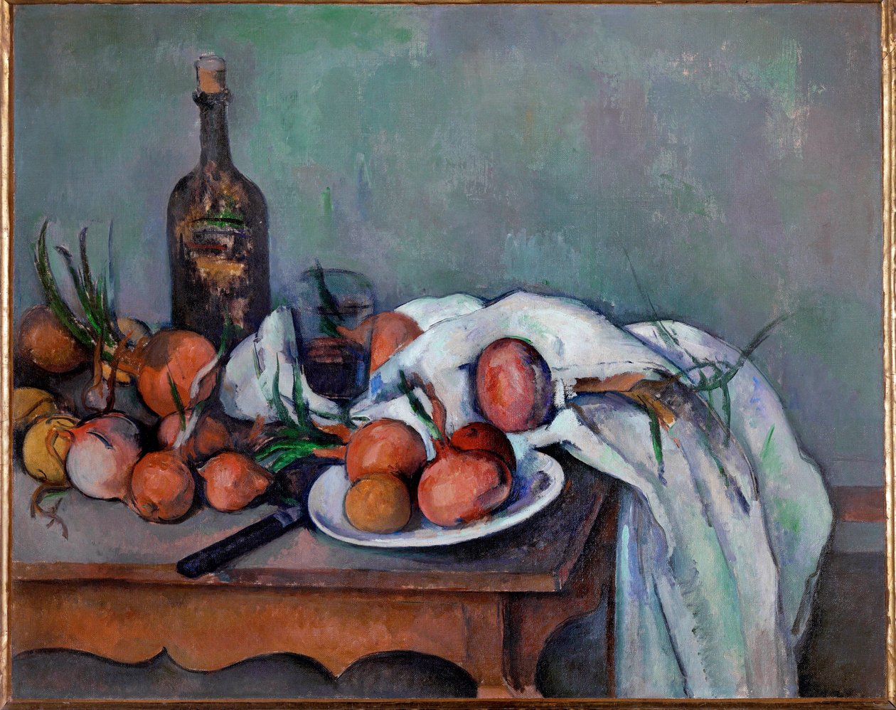 Martwa natura z cebulą (olej na płótnie) autorstwa Paul Cezanne