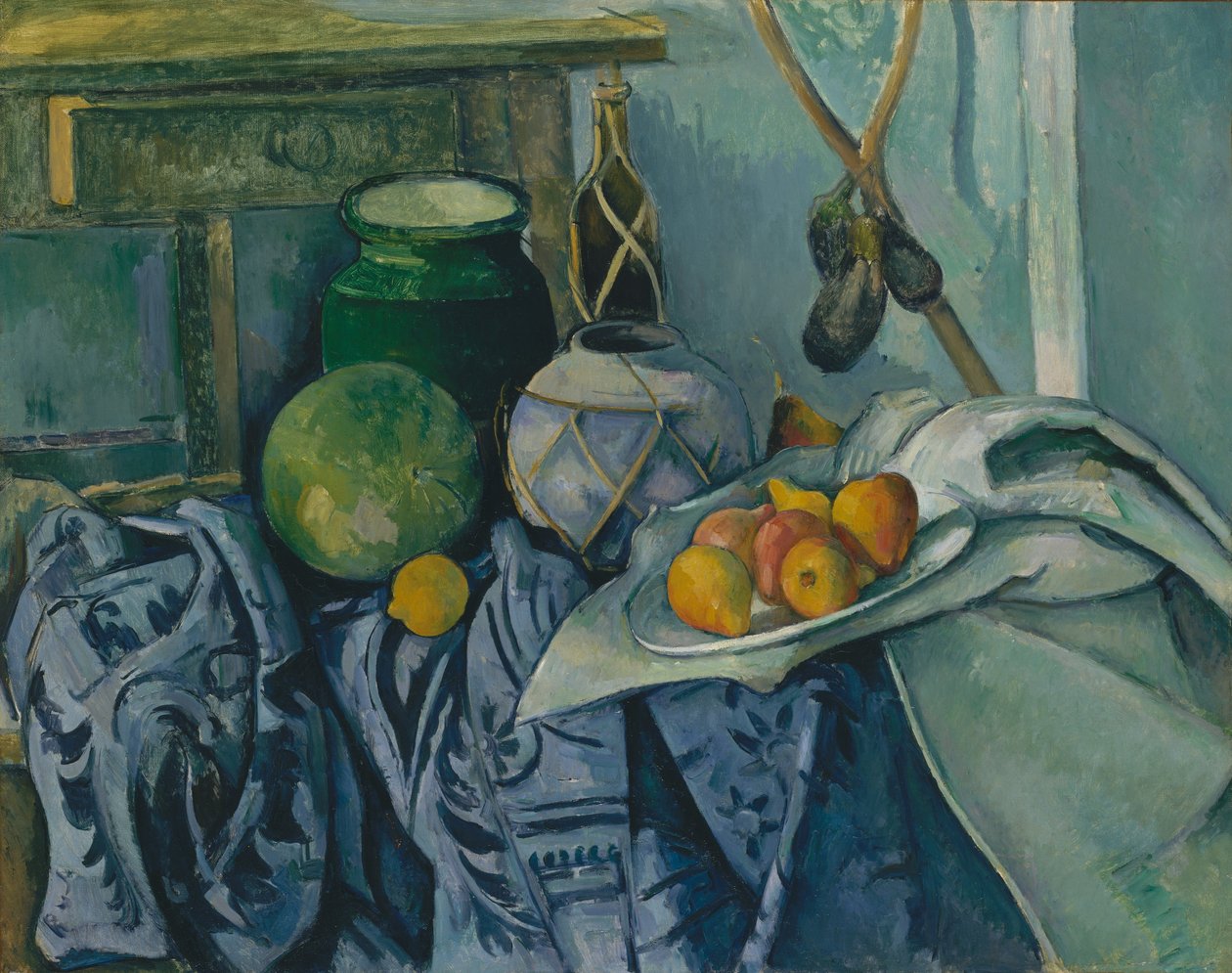 Martwa natura ze słoikiem imbiru i bakłażanem autorstwa Paul Cézanne