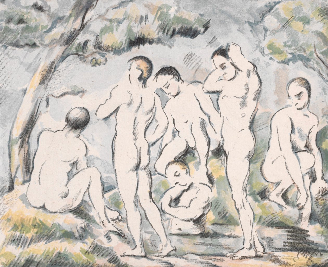 „Kąpiące się kobiety” (mały obraz) autorstwa Paul Cézanne