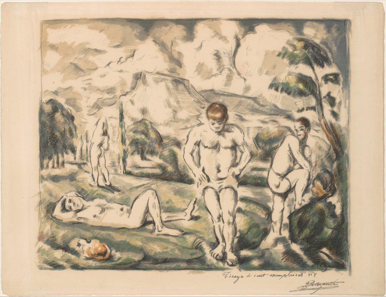 Wielkie kąpiące się (Les Baigneurs) autorstwa Paul Cézanne