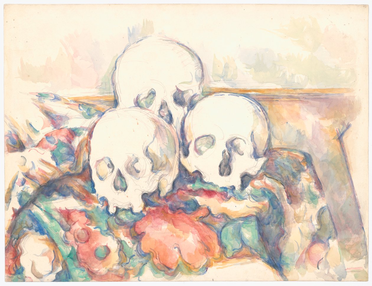 Trzy czaszki autorstwa Paul Cézanne